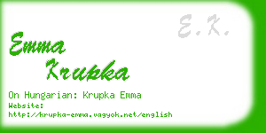 emma krupka business card